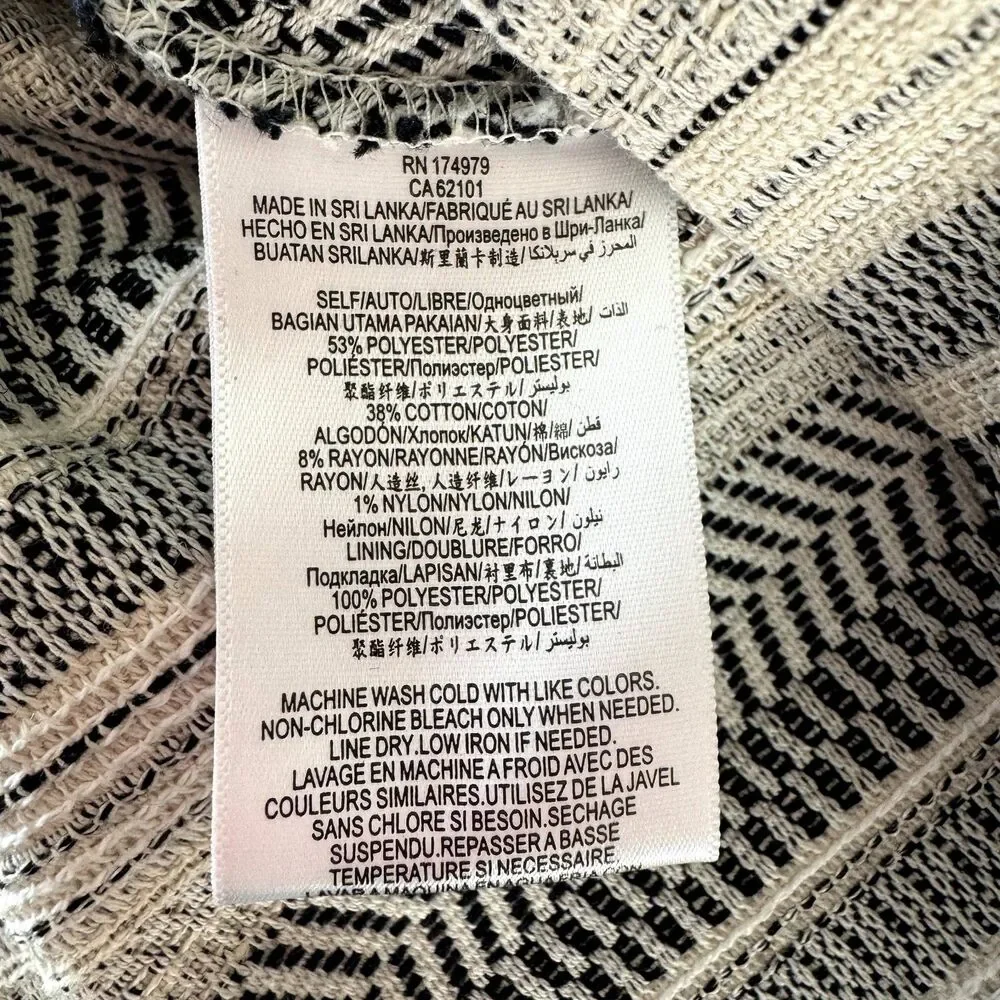 BCBGeneration Variegated Stripe Swing Dress Black Ivory size 6